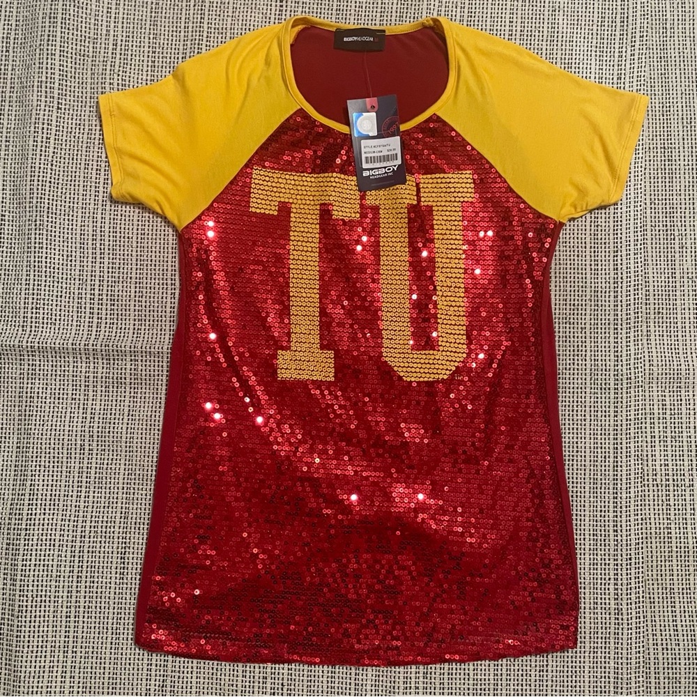 Big Boy Brand Tuskegee Golden Tigers Ladies Sequins Tee